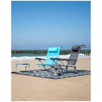 SILLA DE PLAYA SAINT-TROPEZ CON ALMOHADA GRIS