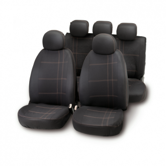 JUEGO FUNDAS ASIENTO EMBROIDERY NEGRO/GRIS 10028