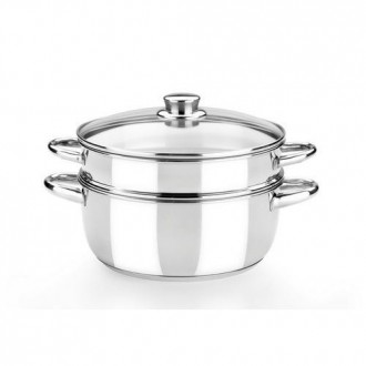 OLLA VAPOR OPTIMA 20 TAPA CRISTAL/ACERO INOX