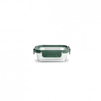 CONTENEDOR VIDRIO RECTANGULAR 370ML C/TAPA 8580-V
