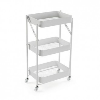 CARRO PLEGABLE METALICO BLANCO 45X29.5X77CM