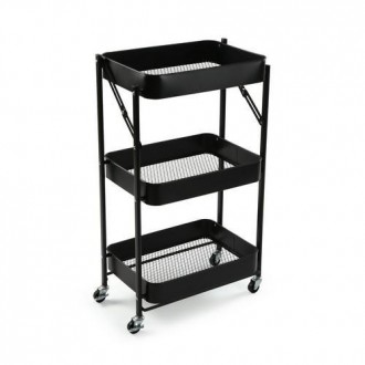 CARRO PLEGABLE METALICO NEGRO 45X29.5X77CM