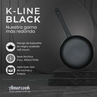 SARTEN 28CM FULL INDUCTION K-LINE BLACK  KLI0128