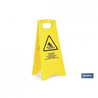 SEÑAL PELIGRO SUELO MOJADO AMARILLO 21201090