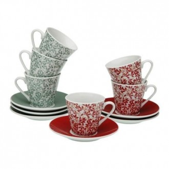 SET 6 TAZAS CAFE NINA COLOR SURTIDO 20090584