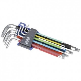 JUEGO 9 LLAVES TORX INVIOLABLES MULTICOLOR 193148