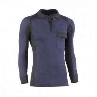 POLO PIQUE MANGA LARGA FLEX MARINO/NEGRO 681/2XL