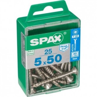 TORNILLO SPAX C/PL TORX INOX. 5.0X50 C/25 UDS