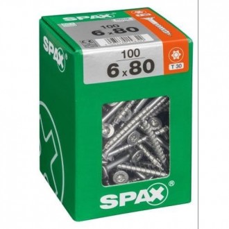 TORNILLO SPAX C/PL TORX WIROX 6.0X80 C/100 UDS