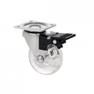 RUEDA GIRATORIA CON PLACA Y FRENO 75MM