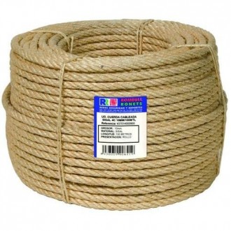 CUERDA CABLEADA SISAL 4 CABOS 12 MM. 100 M.