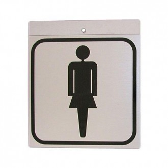 PICTOGRAMA ALUMINIO 12X12 SILUETA MUJER 055